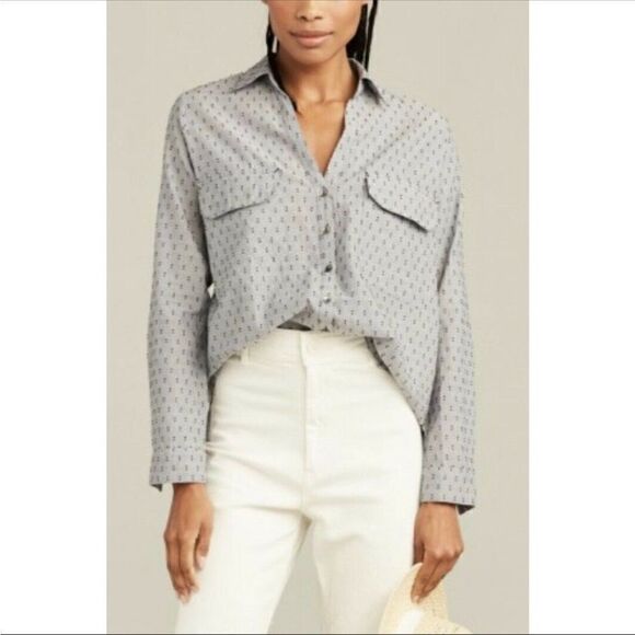 Roller Rabbit Tops - Roller Rabbit Womens Chambray Fil Coupe Yarn Dye Shirt Size XS